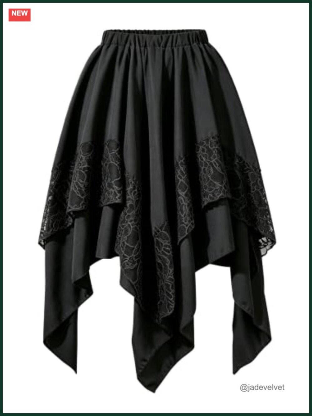 Womens Renaissance Pirate Fairy Skirt Lace Asymmetrical Midi